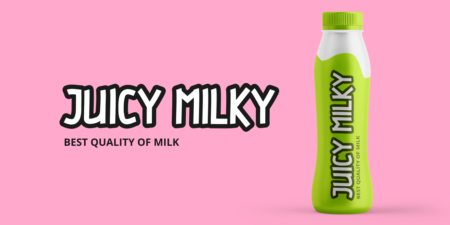 Beispiel einer Juicy Milky Regular-Schriftart